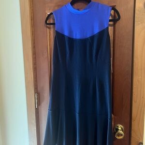 Muse Blue and Black Midi Dress